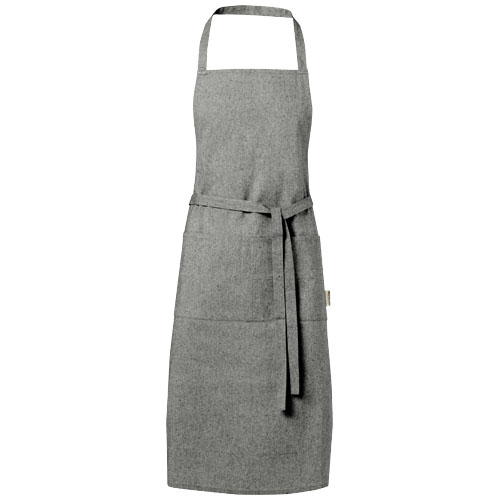 Tablier coton recyclé 200 gr personnalisé Pheebs Noir chiné